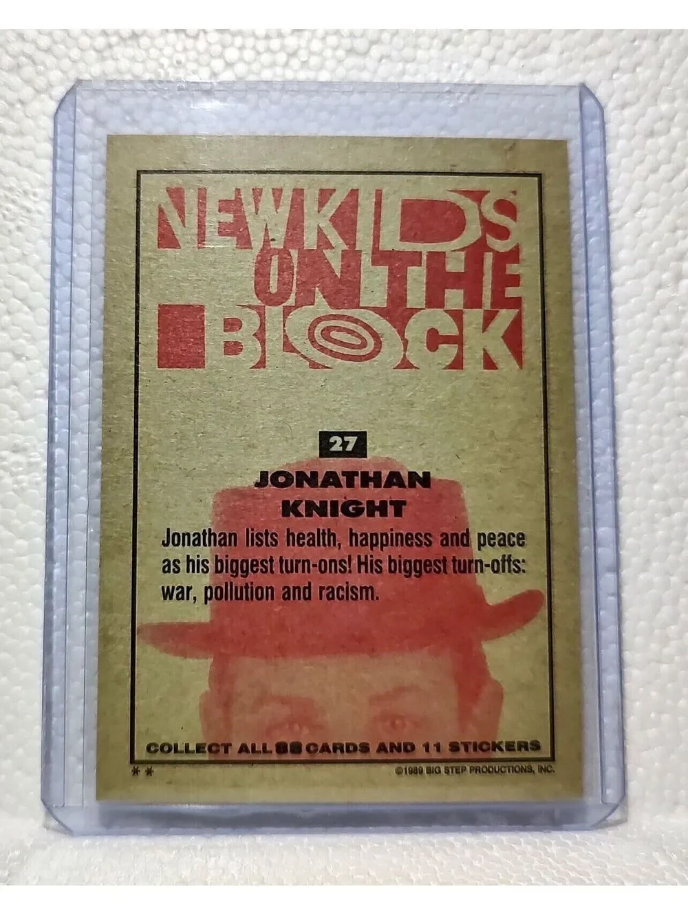 Jonathan Knight 1989 New Kids on the Block #27 Trading Card